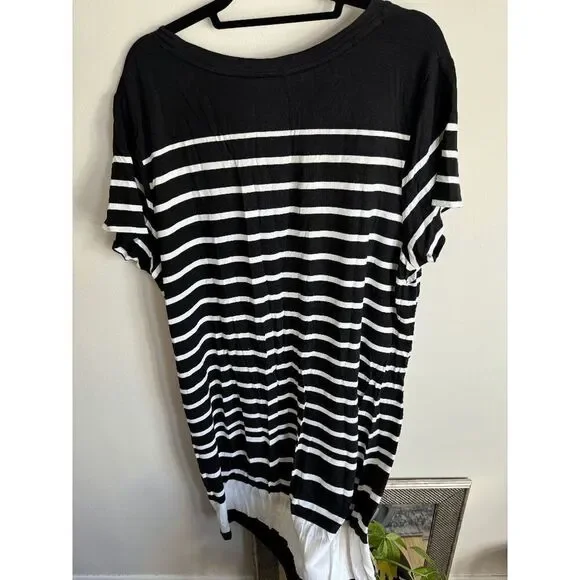 Ava and Viv black and white striped tshirt dress - Picture 2 of 2